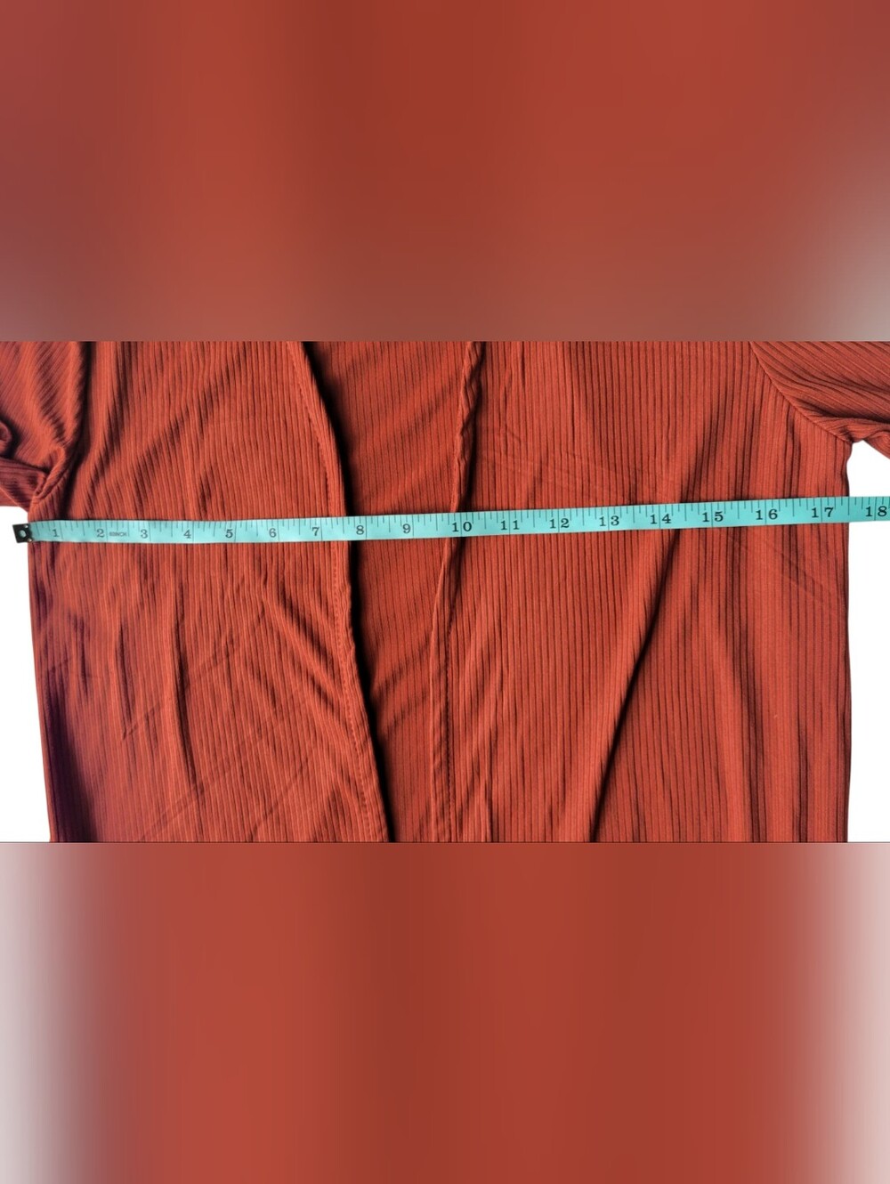 Splash Rust Ribbed Open-Side Long Line Cardigan Sz L - Picture 10 of 10